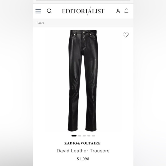 Zadig & Voltaire David black leather pants - Picture 9 of 9